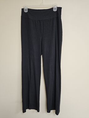 Sivana Bamboo Luxe Pants Womans M Black Wide Leg Leggings Soft Stretch Lounge